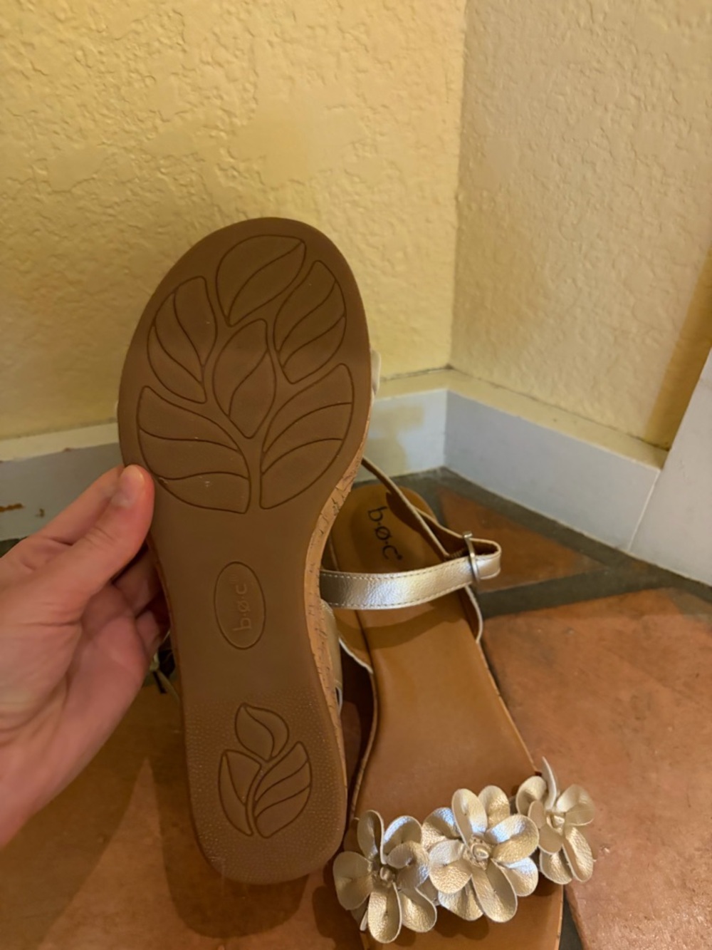 boc Metallic Gold Strappy Sandals with Buckle - Picture 3 of 4